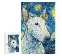 Starry Night Bull Terrier Art Print -2 Puzzle 1000 Pièces Educa Jouet en Bois Cadeau Unique Décoration Intérieure Jeu Éducatif Challenge Toy Adultes Et Enfants À Partir De 14 Ans 1000 PCS