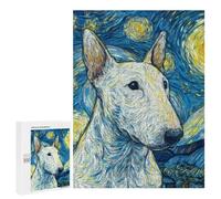 Starry Night Bull Terrier Art Print -2 Puzzle 500 Pièces Educa Jouet en Bois Cadeau Unique Décoration Intérieure Jeu Éducatif Challenge Toy Adultes Et Enfants À Partir De 14 Ans 500 PCS