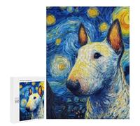 Starry Night Bull Terrier Art Print -3 Puzzle 1000 Pièces Educa Jouet en Bois Cadeau Unique Décoration Intérieure Jeu Éducatif Challenge Toy Adultes Et Enfants À Partir De 14 Ans 500 PCS