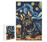 Starry Night Bulldog with Beer -1 Puzzle 1000 Pièces Educa Jouet en Bois Cadeau Unique Décoration Intérieure Jeu Éducatif Challenge Toy Adultes Et Enfants À Partir De 14 Ans 1000 PCS