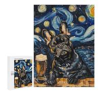 Starry Night Bulldog with Beer -1 Puzzle 1000 Pièces Educa Jouet en Bois Cadeau Unique Décoration Intérieure Jeu Éducatif Challenge Toy Adultes Et Enfants À Partir De 14 Ans 500 PCS