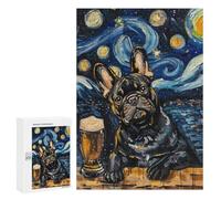 Starry Night Bulldog with Beer -1 Puzzle 300 Pièces Educa Jouet en Bois Cadeau Unique Décoration Intérieure Jeu Éducatif Challenge Toy Adultes Et Enfants À Partir De 14 Ans 300 PCS