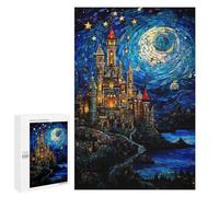 Starry Night Castle Mosaic-2 Puzzle 1000 Pièces Educa Jouet en Bois Cadeau Unique Décoration Intérieure Jeu Éducatif Challenge Toy Adultes Et Enfants À Partir De 14 Ans 1000 PCS
