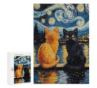 Starry Night Cats -12 Puzzle 1000 Pièces Educa Jouet en Bois Cadeau Unique Décoration Intérieure Jeu Éducatif Challenge Toy Adultes Et Enfants À Partir De 14 Ans 300 PCS