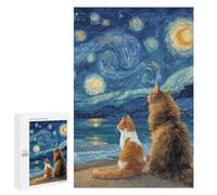Starry Night Cats -15 Puzzle 1000 Pièces Educa Jouet en Bois Cadeau Unique Décoration Intérieure Jeu Éducatif Challenge Toy Adultes Et Enfants À Partir De 14 Ans 1000 PCS