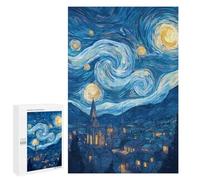 Starry Night Cityscape -4 Puzzle 1000 Pièces Educa Jouet en Bois Cadeau Unique Décoration Intérieure Jeu Éducatif Challenge Toy Adultes Et Enfants À Partir De 14 Ans 1000 PCS