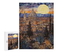 Starry Night Cityscape Mosaic Puzzle 1000 Pièces Educa Jouet en Bois Cadeau Unique Décoration Intérieure Jeu Éducatif Challenge Toy Adultes Et Enfants À Partir De 14 Ans 500 PCS