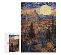 Starry Night Cityscape Mosaic Puzzle 1000 Pièces Educa Jouet en Bois Cadeau Unique Décoration Intérieure Jeu Éducatif Challenge Toy Adultes Et Enfants À Partir De 14 Ans 300 PCS