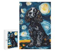 Starry Night Cocker Spaniel Art Print -4 Puzzle 1000 Pièces Educa Jouet en Bois Cadeau Unique Décoration Intérieure Jeu Éducatif Challenge Toy Adultes Et Enfants À Partir De 14 Ans 1000 PCS