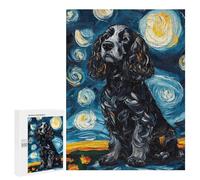 Starry Night Cocker Spaniel Art Print -4 Puzzle 1000 Pièces Educa Jouet en Bois Cadeau Unique Décoration Intérieure Jeu Éducatif Challenge Toy Adultes Et Enfants À Partir De 14 Ans 500 PCS