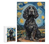 Starry Night Cocker Spaniel Art Print-4 Puzzle 300 Pièces Educa Jouet en Bois Cadeau Unique Décoration Intérieure Jeu Éducatif Challenge Toy Adultes Et Enfants À Partir De 14 Ans 300 PCS