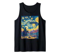 Starry Night Cowboy UFO Alien Western Sci-FI Mashup Van Gogh Débardeur