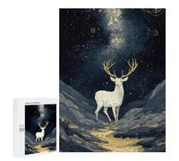 Starry Night Deer Pathway Puzzle 1000 Pièces Educa Jouet en Bois Cadeau Unique Décoration Intérieure Jeu Éducatif Challenge Toy Adultes Et Enfants À Partir De 14 Ans 500 PCS