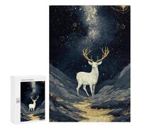 Starry Night Deer Pathway Puzzle 1000 Pièces Educa Jouet en Bois Cadeau Unique Décoration Intérieure Jeu Éducatif Challenge Toy Adultes Et Enfants À Partir De 14 Ans 300 PCS
