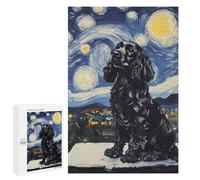 Starry Night Dog Art Print -1 Puzzle 1000 Pièces Educa Jouet en Bois Cadeau Unique Décoration Intérieure Jeu Éducatif Challenge Toy Adultes Et Enfants À Partir De 14 Ans 1000 PCS