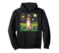 Starry Night Dog Meadow - Scène artistique pour animaux de compagnie, chiot mignon Sweat à Capuche