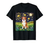 Starry Night Dog Meadow - Scène artistique pour animaux de compagnie, chiot mignon T-Shirt
