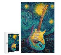 Starry Night Guitar Art Print -1 Puzzle 1000 Pièces Educa Jouet en Bois Cadeau Unique Décoration Intérieure Jeu Éducatif Challenge Toy Adultes Et Enfants À Partir De 14 Ans 1000 PCS