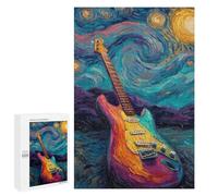 Starry Night Guitar Art Print Puzzle 1000 Pièces Educa Jouet en Bois Cadeau Unique Décoration Intérieure Jeu Éducatif Challenge Toy Adultes Et Enfants À Partir De 14 Ans 1000 PCS