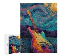 Starry Night Guitar Art Print Puzzle 1000 Pièces Educa Jouet en Bois Cadeau Unique Décoration Intérieure Jeu Éducatif Challenge Toy Adultes Et Enfants À Partir De 14 Ans 500 PCS