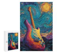 Starry Night Guitar Canvas Art Puzzle 1000 Pièces Educa Jouet en Bois Cadeau Unique Décoration Intérieure Jeu Éducatif Challenge Toy Adultes Et Enfants À Partir De 14 Ans 1000 PCS