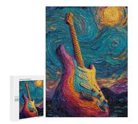 Starry Night Guitar Canvas Art Puzzle 1000 Pièces Educa Jouet en Bois Cadeau Unique Décoration Intérieure Jeu Éducatif Challenge Toy Adultes Et Enfants À Partir De 14 Ans 500 PCS
