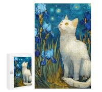 Starry Night Iris Cat Art Print Puzzle 1000 Pièces Educa Jouet en Bois Cadeau Unique Décoration Intérieure Jeu Éducatif Challenge Toy Adultes Et Enfants À Partir De 14 Ans 1000 PCS