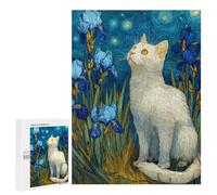 Starry Night Iris Cat Art Print Puzzle 500 Pièces Educa Jouet en Bois Cadeau Unique Décoration Intérieure Jeu Éducatif Challenge Toy Adultes Et Enfants À Partir De 14 Ans 500 PCS