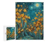 Starry Night Iris Garden -2 Puzzle 1000 Pièces Educa Jouet en Bois Cadeau Unique Décoration Intérieure Jeu Éducatif Challenge Toy Adultes Et Enfants À Partir De 14 Ans 500 PCS