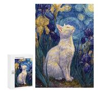 Starry Night Iris Garden Cat -1 Puzzle 1000 Pièces Educa Jouet en Bois Cadeau Unique Décoration Intérieure Jeu Éducatif Challenge Toy Adultes Et Enfants À Partir De 14 Ans 300 PCS