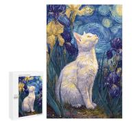 Starry Night Iris Garden Cat -1 Puzzle 1000 Pièces Educa Jouet en Bois Cadeau Unique Décoration Intérieure Jeu Éducatif Challenge Toy Adultes Et Enfants À Partir De 14 Ans 1000 PCS