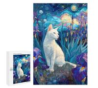 Starry Night Iris Garden Cat Puzzle 1000 Pièces Educa Jouet en Bois Cadeau Unique Décoration Intérieure Jeu Éducatif Challenge Toy Adultes Et Enfants À Partir De 14 Ans 1000 PCS