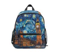 Starry Night London Big Ben Sac à dos pour enfant garçon Sac à dos maternelle Sac d'école maternelle Sac de voyage pour fille