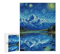 Starry Night Mountain Reflections -2 Puzzle 1000 Pièces Educa Jouet en Bois Cadeau Unique Décoration Intérieure Jeu Éducatif Challenge Toy Adultes Et Enfants À Partir De 14 Ans 500 PCS