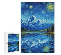 Starry Night Mountain Reflections -2 Puzzle 1000 Pièces Educa Jouet en Bois Cadeau Unique Décoration Intérieure Jeu Éducatif Challenge Toy Adultes Et Enfants À Partir De 14 Ans 1000 PCS