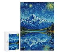 Starry Night Mountain Reflections -2 Puzzle 1000 Pièces Educa Jouet en Bois Cadeau Unique Décoration Intérieure Jeu Éducatif Challenge Toy Adultes Et Enfants À Partir De 14 Ans 300 PCS