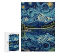 Starry Night Mountain Reflections -3 Puzzle 1000 Pièces Educa Jouet en Bois Cadeau Unique Décoration Intérieure Jeu Éducatif Challenge Toy Adultes Et Enfants À Partir De 14 Ans 300 PCS