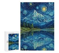 Starry Night Mountain Reflections -4 Puzzle 1000 Pièces Educa Jouet en Bois Cadeau Unique Décoration Intérieure Jeu Éducatif Challenge Toy Adultes Et Enfants À Partir De 14 Ans 300 PCS