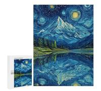 Starry Night Mountain Reflections -4 Puzzle 1000 Pièces Educa Jouet en Bois Cadeau Unique Décoration Intérieure Jeu Éducatif Challenge Toy Adultes Et Enfants À Partir De 14 Ans 500 PCS
