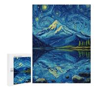 Starry Night Mountain Reflections -5 Puzzle 1000 Pièces Educa Jouet en Bois Cadeau Unique Décoration Intérieure Jeu Éducatif Challenge Toy Adultes Et Enfants À Partir De 14 Ans 500 PCS