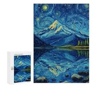 Starry Night Mountain Reflections -5 Puzzle 1000 Pièces Educa Jouet en Bois Cadeau Unique Décoration Intérieure Jeu Éducatif Challenge Toy Adultes Et Enfants À Partir De 14 Ans 300 PCS