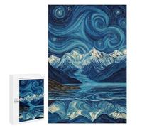 Starry Night Mountain Reflections -6 Puzzle 1000 Pièces Educa Jouet en Bois Cadeau Unique Décoration Intérieure Jeu Éducatif Challenge Toy Adultes Et Enfants À Partir De 14 Ans 1000 PCS