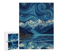 Starry Night Mountain Reflections -6 Puzzle 1000 Pièces Educa Jouet en Bois Cadeau Unique Décoration Intérieure Jeu Éducatif Challenge Toy Adultes Et Enfants À Partir De 14 Ans 500 PCS
