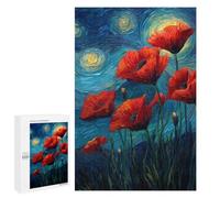 Starry Night Poppies -2 Puzzle 1000 Pièces Educa Jouet en Bois Cadeau Unique Décoration Intérieure Jeu Éducatif Challenge Toy Adultes Et Enfants À Partir De 14 Ans 1000 PCS