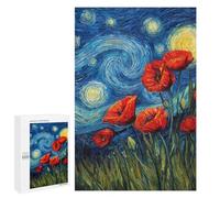 Starry Night Poppies -4 Puzzle 1000 Pièces Educa Jouet en Bois Cadeau Unique Décoration Intérieure Jeu Éducatif Challenge Toy Adultes Et Enfants À Partir De 14 Ans 1000 PCS