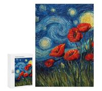 Starry Night Poppies -4 Puzzle 300 Pièces Educa Jouet en Bois Cadeau Unique Décoration Intérieure Jeu Éducatif Challenge Toy Adultes Et Enfants À Partir De 14 Ans 300 PCS