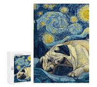 Starry Night Pug -4 Puzzle 1000 Pièces Educa Jouet en Bois Cadeau Unique Décoration Intérieure Jeu Éducatif Challenge Toy Adultes Et Enfants À Partir De 14 Ans 300 PCS