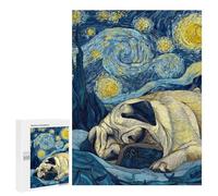 Starry Night Pug -4 Puzzle 500 Pièces Educa Jouet en Bois Cadeau Unique Décoration Intérieure Jeu Éducatif Challenge Toy Adultes Et Enfants À Partir De 14 Ans 500 PCS