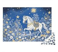 Starry Night Puzzles pour Elderly 1000 Pièce Recyclable Horse Illustration Jigsaw Puzzles Puzzle Jeu Accessoires Impossible Hard Difficult Challenging Activité 70x50cm/1000pcs