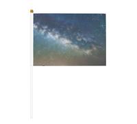 Starry Night Sky Canne de drapeau portable avec impression d'espace extérieur, décoration d'événements, utilisation polyvalente, activités de groupe